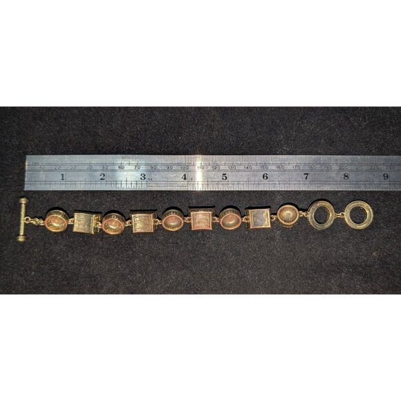 Heidi Daus Crystal/Faux Pearl Statement Bracelet 8.75" Toggle Closure - Picture 5 of 11